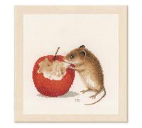 Lanarte Kits De Punto De Cruz Contado Completo Arte De Pared DIY RATÓN Set Manualidades Adultos Set Decoracion Salon Creativo Regalo ca. 20 x 16 cm Cross Stitch Embroidery