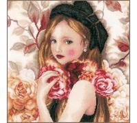 Lanarte Kits De Punto De Cruz Contado Completo Arte De Pared DIY SOSTENIENDO ROSAS Set Manualidades Adultos Set Decoracion Salon Creativo Regalo ca. 32 x 32 cm Cross Stitch Embroidery