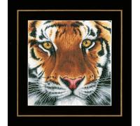 LANARTE Kits De Punto De Cruz Contado Completo Arte De Pared DIY Tigre Set Manualidades Adultos Set Decoracion Salon Creativo Regalo ca. 35 x 34 cm Cross Stitch Embroidery
