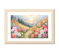 LANARTE Kits De Punto De Cruz Contado Completo Arte De Pared DIY UN PASEO POR LOS COLORES Set Manualidades Adultos Set Decoracion Salon Creativo Regalo ca. 38 x 21 cm Cross Stitch Embroidery
