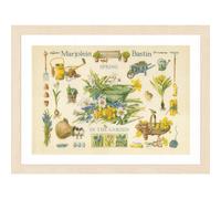 LANARTE Kits De Punto De Cruz Contado Completo Arte De Pared DIY Primavera EN EL JARDÍN Manualidades Adultos Set Decoracion Salon Creativo Regalo ca. 69 x 49 cm Cross Stitch Juego, Cotton, Multicolor