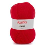 Lanas Katia FAMA Ovillo de Lana Fina y Suave de Color Rojo
