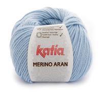 Lanas Katia Merino Aran Ovillo de Color Celeste Cod. 68
