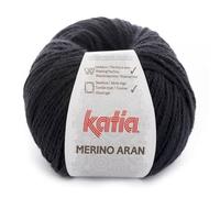 Lanas Katia Merino Aran Ovillo de Color Negro Cod. 2