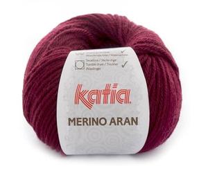 Lanas Katia Merino Aran Ovillo de Lana de Color Burdeos Cod. 23