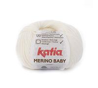 Lanas Katia Merino Baby Ovillo de Color Blanco Cod. 1