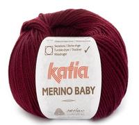 Lanas Katia Merino Baby Ovillo de Color Granate Cod. 62