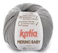 Lanas Katia Merino Baby Ovillo de Color Plata Cod. 70