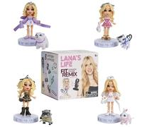 Lana's Life Fit Remix Mini Boutique Figuras - Muñecas de Moda de 3 Pulgadas con 8 Accesorios misteriosos - Mezcla y combina Cabello, Trajes y Joyas