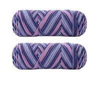 Lanas Para Crochet 2 uds colorido 5 hilos teñido leche algodón suéter hilo auto tejido bufanda medio grueso hecho a mano(19 Pink Blue Flower)