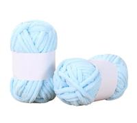 Lanas para Crochet 50 g/ovillo Hilo de lana gruesa tipo chenilla con rayas hielo colores, grueso, for tejer a mano, resistente a la formación bolitas, ideal for bufandas, mantas y ganchillo(Color 2)