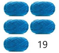 Lanas para Crochet,Hilo Crochet 5 piezas X 50 g de hilo terciopelo grueso hecho a mano tejer lana bufanda sombrero chenilla suave(5pcs 19)