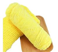 Lanas para crochet Hilo de chenilla grueso 190 g for tejer a mano suéteres, bufandas, zapatos y mantas. terciopelo dorado grosor medio, cálido para manualidades agujas(36 warm yellow)