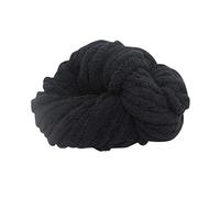 Lanas para crochet Hilos de chenilla Multicolor 500g for tejer y manta ganchillo, cojín, línea gruesa, hilo cálido, bufanda para manualidades agujas(Black)