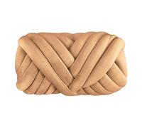 lanas para tejer Hilo grueso de algodón y poliéster for tejer con los brazos, tubular jumbo, ideal for almohadas, cojines, camas for mascotas proyectos ganchillo(Khaki)