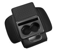 LANAZU Cojín Protector para Reposabrazos de Coche para Audi A3 8P 2003-2012, Funda Reposabrazos con Portavasos Antideslizante Resistente,Black/C