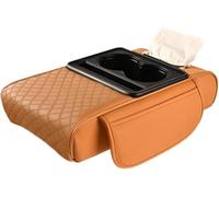 LANAZU Cojín Protector para Reposabrazos de Coche para Audi A7 2012-2018, Funda Reposabrazos con Portavasos Antideslizante Resistente,Orange/A