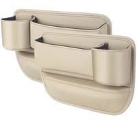 LANAZU Organizador Coche Asiento para Jaguar XJ6 XJ8 XK8 XJ12 XJ40 XJ XJR, Bolsillos para el Hueco del Asiento del Coche Bolsa de Almacenamiento para Huecos de Asiento,Beige/A