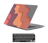 LanBaiLan Compatible con MacBook Air de 13 pulgadas 2020 2019 2018 lanzamiento A2337 M1 A2179 A1932 pantalla Retina con Touch ID Funda protectora de piel de cocodrilo y cubierta de teclado, colorido