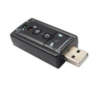 lanbao881 - Adaptador de Tarjeta de Sonido 7.1 (USB Externo, Incluye Lector de Tarjetas), Color Negro