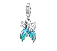 LANBEIDE Abalorio de sirena para Pandora, plata de ley 925, dijes de animales para pulseras Pandora, regalos para mujeres y niñas, Plata esterlina
