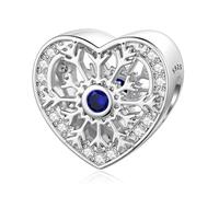 LANBEIDE Colgante de Navidad para Pandora Charms, plata de ley 925, copo de nieve, Papá Noel, perro, gato, amuletos para pulsera Pandora, para mujeres y niñas, Plata esterlina