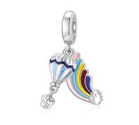 LANBEIDE Hot AirBallon - Abalorio de arcoíris para Pandora, plata de ley 925, dijes de viaje para pulsera Pandora, regalo para mujer, Plata de ley