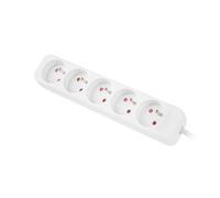 Lanberg Cable de extensión LANTER 1,5 m 5 tomas 230 V Blanco Cobre macizo