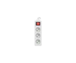 Lanberg 3M White LANTERGE Curve 3X 230V PL with Circuit Breaker, Full Copper