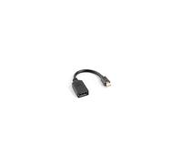 Lanberg AD 0003 BK Adaptador Mini DisplayPort 1.2 (Mini DP) a Conector DisplayPort Hembra con Cable, 10 cm