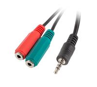 Lanberg ad-0023-bk cable de audio 0,2 m 3,5mm 2 x 3.5mm negro