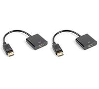 LANBERG Adaptador DISPLAYPORT A HDMI 1920X1200 0.20M Negro AD-0009-BK (Paquete de 2)
