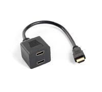 Lanberg adaptador hdmi macho/hdmi hembra x2 splitter 20cm, negro