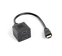 Lanberg HDMI Macho a Hembra X2 0.2M Negro