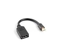 Lanberg Adaptador Mini DISPLAYPORT Macho A DISPLAYPORT Hembra AD-0003-BK RESOLUCION hasta 1920X1200 60HZ Cable 12 CM Negro