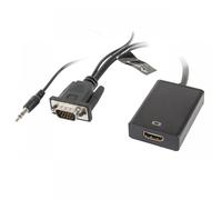 Lanberg Adaptador VGA + Jack 3.5mm a HDMI Macho/Hembra Negro