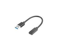 Lanberg Adaptador USB 3.1 Tipo-C a USB Tipo-A 15 cm Negro