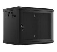 Lanberg Armario para Rack, 19", Montaje en Pared, 9u/600 x 450 con Puerta Perforada, Color Negro