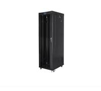 LANBERG Armario Rack 19 Pulgadas Independiente 42U / 600X1000 con Puerta DE Cristal LCD AUTOENSAMBLAJE Paquete Plano Negro