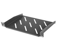Cajón metálico Lanberg AK-1012-B para rack 1U 10", 254x180mm, carga 20kg, negro