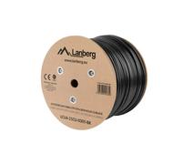 Lanberg - Bobina Cable de Red RJ45 Cat.6 UTP 305 m Negro LCU6-21CU-0305-BK de cobre puro (CU 100%) para instalaciones profesionales y redes Ethernet de alta velocidad hasta 1 Gbps y 250 MHz