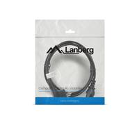Lanberg Cable de Extensión CEE 7/7 a IEC 320 C13 Macho/Hembra 1.8m Negro