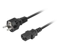 Lanberg Cable de alimentación Schuko CEE 7/7 a IEC320 C13 1,8 m Recto Negro
