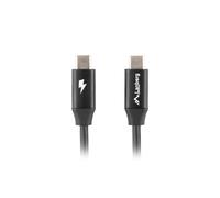 Cable usb tipo c lanberg 0.5m - macho - macho - carga rapida - negro