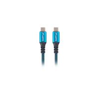 Lanberg - CA-CMCM-45CU-0005-BK cable USB USB4 Gen 2x2 0,5 m USB C Negro, Azul