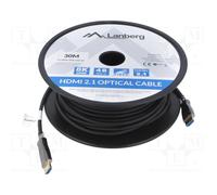 Lanberg Cable HDMI V2.1 AOC (óptico activo) M/M 8K 60 Hz 30 m Negro