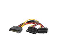 Lanberg Cable de alimentación SATA CA-SASA-10CU-0015 Macho a 2x SATA hembra 15 cm