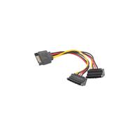Lanberg - CA-SASA-10CU-0015 cable de SATA 0,15 m SATA de 15 pines 2 x SATA de 15 pines Negro, Rojo, Amarillo