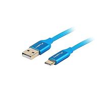 Cable usb lanberg 2.0 macho - usb tipo c macho quick charge 3.0 1m azul