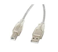 CABLE USB LANBERG USB-A MACHO A USB-B MACHO FERRITA 5M TRANSPARENTE